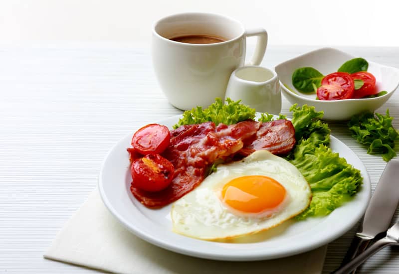 Breakfast Bacon Eggs Coffee