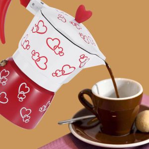 Heart-Patterned Aluminum Moka Pot Jy15739 02 5