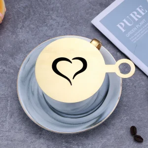 4-in-1 Stainless Steel Coffee Stencil Set Stainless Steel Coffee Stencil Latte Cappuccino Decorating Stencils Cake Cookie Spray Paint Art Baking Mold For 1