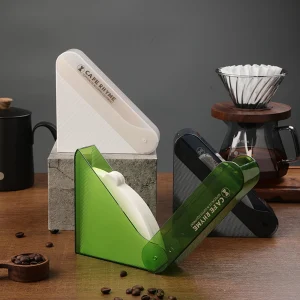 Acrylic Paper Filter Holder Coffee Filter Holder Reusable Shelf Coffee Paper Storage Box Napkins Dispenser For Office Hotel Household Kitchen 1