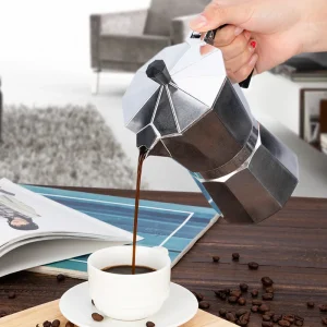 Classic Aluminum Moka Pot Alloy Coffee Maker Moka Pot 50ml 100ml 150ml 300ml 450ml 600ml Espresso Percolator Pot Mocha Coffee 1