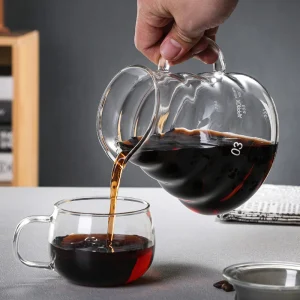 Glass Coffee Dripper with Wooden Base Ywdl 300 500 700ml Glass Coffee Pot With Filter Drip Brewing Hot Brewer Cloud Shaped Kettle