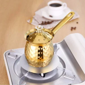 Gold Stainless Steel Turkish Coffee Pot Ramadan Turkish Greek Arabic Coffee Pot Stainless Steel Stovetop Coffee Maker Hammered Coffee Cezve Ibrik Coffee 1