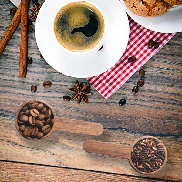 Wooden Measuring Spoon Set Kitchen Measuring Spoons Tea Coffee Scoop Sugar Spice Measure Spoon Measuring Tools 1